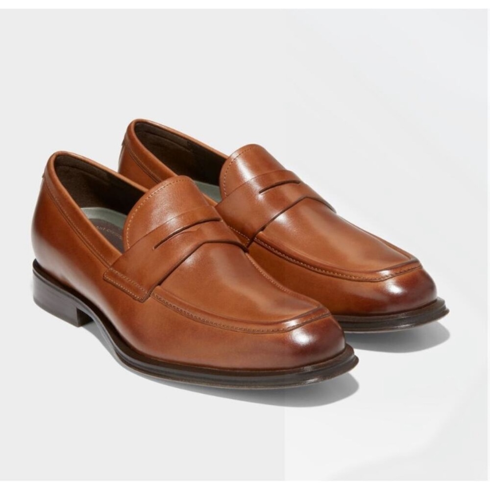 Cole Haan Tan Leather Slip-On Loafers